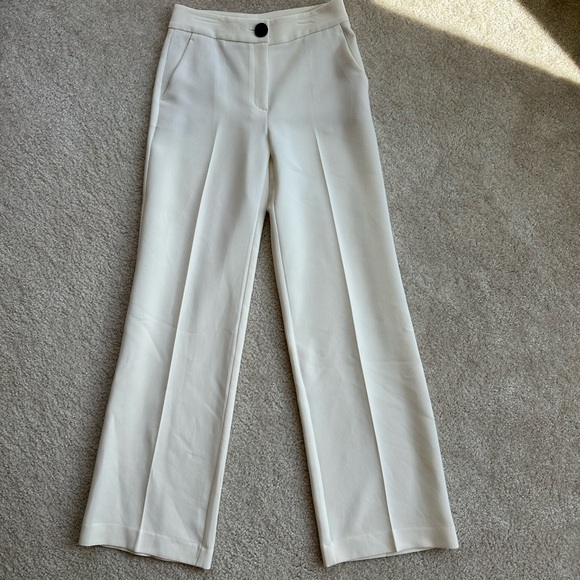 Mango Cream High-Waist Trousers - Picture 3 of 5
